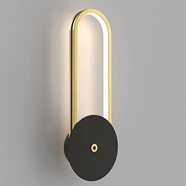 Imagem de Luminária de parede interna com interruptor de sensor, arandela de parede moderna e minimalista, luzes LED 3000K-4000K-6000K, luminária de parede de leitura de cabeceira para sala de estar,