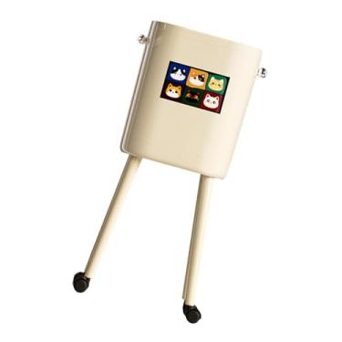 Imagem de YWJLQH Lixeira Tipo Prensa com Rodas, Lixeira Dupla para Papéis, Lixeira para Cozinha, Escritório E Sala de Estar, Branco, Tamanho real