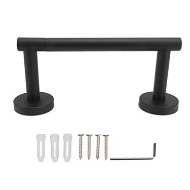 Imagem de Suporte para toalha de papel de aço inoxidável à prova de ferrugem forte capacidade de rolamento Rack para rolos de toalha de papel para cozinha, banheiro, escritório, casa, (Preto)