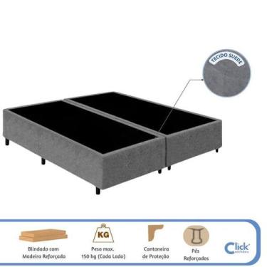 Imagem de Base Box King Bipartido Blindado 193x203  Cama Box King Reforçada Sued