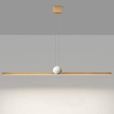 Imagem de Lustre de LED moderno e minimalista, luminária pendente com altura ajustável, para cozinha, ilha, entrada, sala de jantar, sala de estudo, sala de estar, quarto, bar, luminária de teto (dour