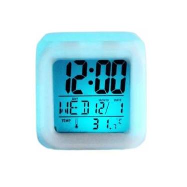 Imagem de Relógio digital LED Alarm Clock Cube com temperatura - Lightbek Offici