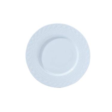 Imagem de Conjunto de pratos brancos puros domésticos de cerâmica personalidade - prato plano de 20 cm 1