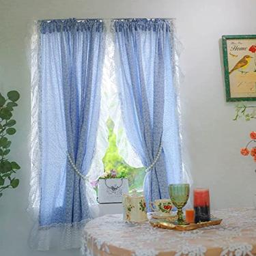 Imagem de Cortina curta cortina de cozinha 1 peça cortinas decorativas - bolsos de barra cortinas de janela cortinas opacas para quarto, sala de estar, cortinas de janela de cozinha pequena, cortina