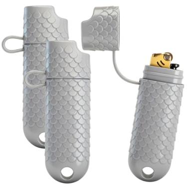 Imagem de Pangda 3 peças de capa de isqueiro à prova d'água compatível com isqueiros regulares BIC tipo J6 bolsa de isqueiro multiuso de sobrevivência ao ar livre para caminhadas, acampamento e viagens ()