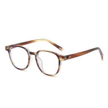 Imagem de VFDHN Óculos de sol femininos retrô pequenos com rebites ovais, lentes progressivas para homens (chá)