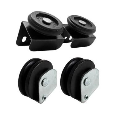 Imagem de Kit Roldana Rolamento Inferior e Superior para Janela e Porta de Corre