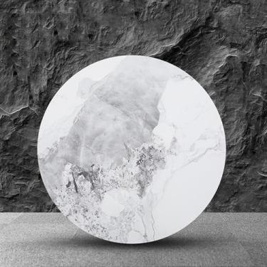 Imagem de Prato de servir redondo giratório, toca-discos de cozinha de mármore antiderrapante de 12 mm de espessura com base silenciosa, bandeja de servir giratória grande, para toca-discos de mesa de jantar