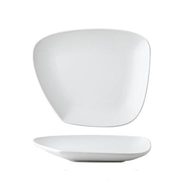Imagem de ZYHSIJOBAS Tigelas de massa, pratos de aperitivo, prato de jantar de cerâmica, cozinha doméstica, restaurante, café, prato de sobremesa, prato de salada, prato irregular, branco, prato plano, pratos