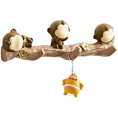 Imagem de Cabideiro de parede, ganchos criativos para casacos, pequenos ganchos em forma de animal, armazenamento de parede, adequado para quarto, banheiro, sala de estar, etc. (B)