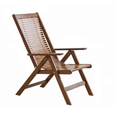 Imagem de Poltrona, poltrona de sala de estar, cadeira com encosto, apoio de braço de madeira ajustável banco dobrável de 6 posições, cadeira decorativa moderna acolchoada de meados do século com apoio para os