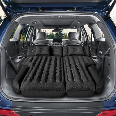 Imagem de DikaSun Colchão de ar inflável SUV colchão de carro para SUV, cama dupla face flocagem viagem acampamento colchão de ar para carro, colchão de dormir de carro para SUV universal com bomba de ar de