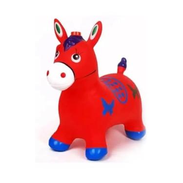 Imagem de Cavalinho Upa Upa Pula Pula Inflável Musical Brinquedo Infantil (Vermelho)