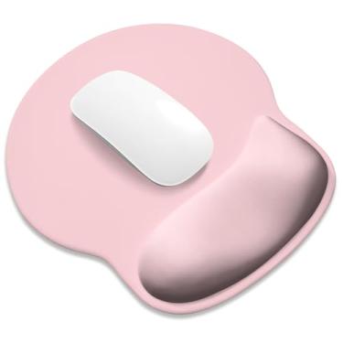 Imagem de ITNRSIIET Mouse pad ergonômico com descanso de pulso de espuma viscoelástica mais amplo + 17%, almofada curva reduz a pressão em 20%, alívio da dor, antiderrapante, suave, acessório de mesa de cor