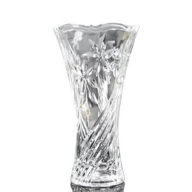 Imagem de Vasinhos Decorativos, Vaso de Vidro Lapidado 23cm Decoração Sala Festa Plantas Flores(23x13x8cm)(Flor)