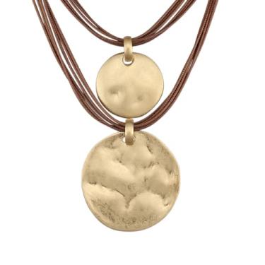 Imagem de joymiao Colar de couro para mulheres, pingente grande, gargantilha hippie, vintage, colar grosso, boêmio, para mulheres, Couro sintético, Sem Pedra Preciosa