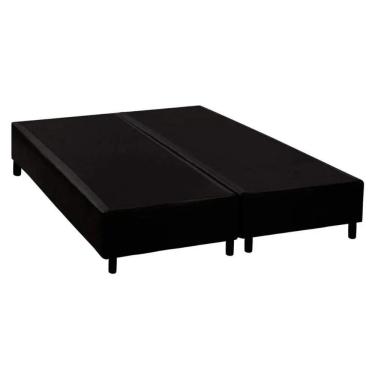 Imagem de Base Cama Box Casal Bipartido Preta  Sintetico 40x138x188 - Santo Box FR