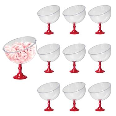 Imagem de 10 Baleiros 1,5l Taça Premium Bomboniere Acrílico Elegante (VERMELHO)
