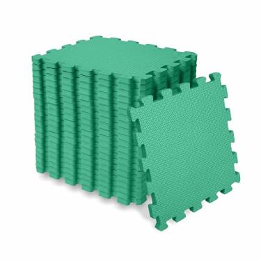Imagem de SELLER Tapete de Encaixe em EVA – 18 peças 31×31 cm, 10mm espessura, superfície antiderrapante, modular tipo quebra-cabeça, piso infantil (Verde)