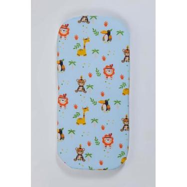 Imagem de Colchao para Carrinho de Bebe Menino Verde Agua Selva Tucano Leão com 