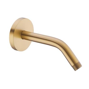 Imagem de RANDOM Braço de chuveiro com flange, ouro 15 cm de montagem na parede braço de extensão de cabeça de chuveiro para chuveiro fixo aço inoxidável, bronze champanhe. RD91018-6CB