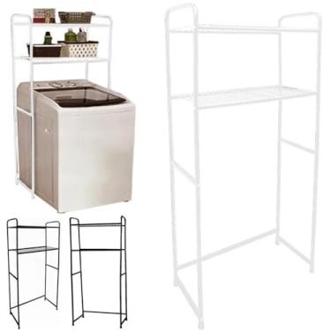 Imagem de Rack Estante Lavanderia Maquina de Lavar Organizaçao Prateleira Aço Preto ou Branco Cortelux(Branco)