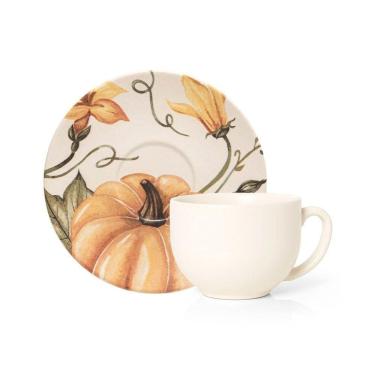 Imagem de Xícara Com Pires Copa E Cia Aquarelle Em Cerâmica Abóbora