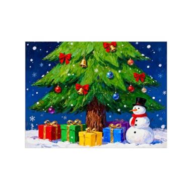 Imagem de Natal Quadro em tela-Presente para quem ama bonecos neve árvores-Imagem moderna decoração casa-Pôster impressões para sala estar 60x80cm24x31in Sem Moldura