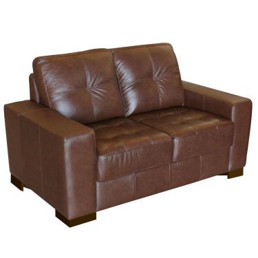 Imagem de Sofá 2 Lugares Sala de Estar 150cm Milão Couro Caramelo Gran Belo