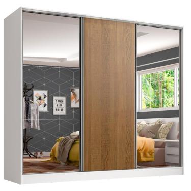 Imagem de Guarda Roupa Juvenil Kevin 3 Portas de Correr Espelho Madesa