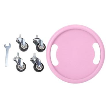 Imagem de RiToEasysports Rodas de Rolo, Disco de Rolamento de 360 ​​graus, Rolo de Treinamento, Disco Deslizante de Exercício Com 4 Rodas, Rolamentos Silenciosos, Suporte de 150 Kg para Academia Em (Rosa)