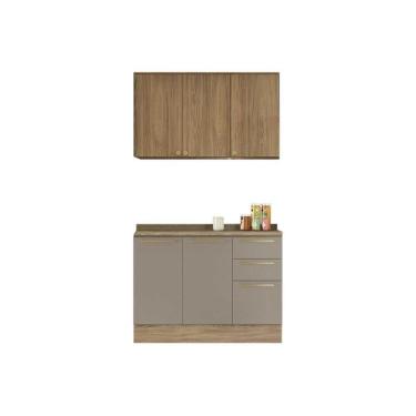 Imagem de Cozinha Modulada Kappsberg Botanic Botanic 3 Peças (1aéreo+1balcão+1complemento) C3p15 Nogueira-fendi-kappesberg