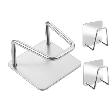 Imagem de Suporte de Esponja para Pia de Cozinha em Aço Inox, Gancho para Louça, Kit com 3 Unidades