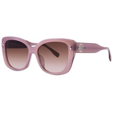 Imagem de Tory Burch TY7198U 194713 Óculos de sol feminino rosa / marrom dégradé olho de gato 54 mm