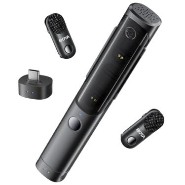 Imagem de Microfone de lapela sem fio BOYA Magic-05 para câmera, iPhone 15/16, Android (sem suporte) com clipe, para uso na mão, mesa ou câmera. Mini microfone para vlogs, transmissões ao vivo, TikTok e YouTube