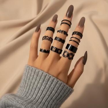 Imagem de 11 peça elegante anel de coração de borboleta vazada unissex para homens e mulheres joias finas vida diária namoro decoração para festa de formatura