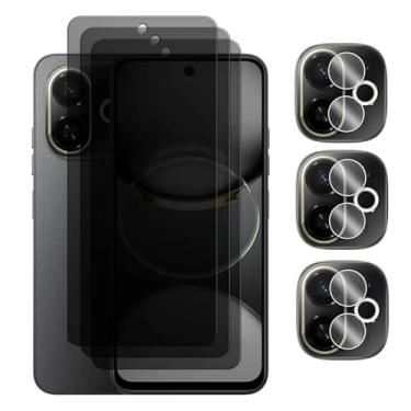 Imagem de Para Tecno Spark 30C 5G, 6 em 1 Vidro Temperado 6,67 polegadas Anti-espião Privacidade Protetor de Tela Filme