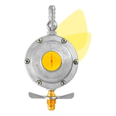 Imagem de 2X Regulador Gás Aliança 2Kg Válvula Alta Vazão Fogão 5 Boca