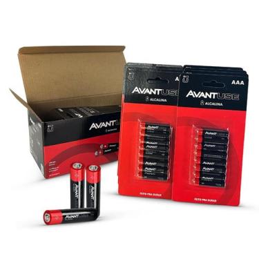 Imagem de Kit 16, 24, 32, 48 ou 128 Pilhas Alcalina Palito AAA 1.5v Avant Use, 1