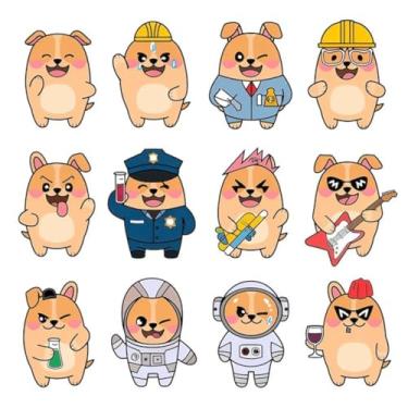 Imagem de Adesivos de Animais para Quarto Infantil Decorativos Kawaii Papel Parede Divertida 50x50cm