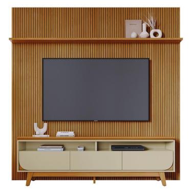 Imagem de Rack Bancada Com Painel Luna Cumaru/opala Para Tv Até 75” - Madetec