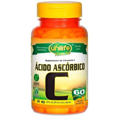 Imagem de Vitamina C Ácido Ascórbico 60 Cápsulas Unilife