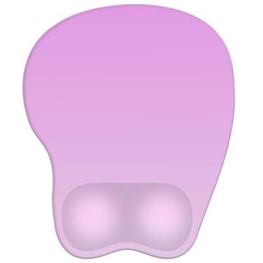 Imagem de Mouse pad com descanso de pulso mouse pad ergonômico com suporte de pulso confortável em forma de M para alívio da dor Base de PU antiderrapante para laptop, escritório e casa (ameixa)