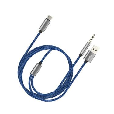 Imagem de Para carregador de iPhone 3,5 mm, adaptador AUX de áudio (1,2 m) cabo USB C, cabo de fone de ouvido para Apple 16 15 Pro, compatível com Samsung Galaxy S25 DAC Dongle auxiliar, entrada estéreo