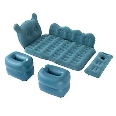 Imagem de Yctze Cama Inflável de Ar Flocada Em Pvc, Colchão de Descanso para Dormir, Almofada Macia, 150kg de Carga, Carro, Suv, Viagem, Azul Marinho