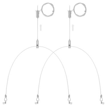 Imagem de Generic Kit de cabos de suspensão de luz, 1,5 m, 1 conjunto de cabos ajustáveis para pendurar no teto, grampo de corda para pendurar no painel, para painel de LED, luz de loja, luzes de aquário