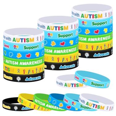 Imagem de Lesnala Pulseiras de silicone para conscientização do autismo, Medium, gel de sílica, gel de sílica