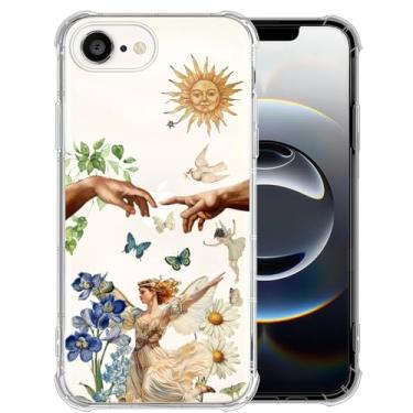 Imagem de Flivro Capa para iPhone 16e, capa transparente à prova de choque com tecnologia de airbag de 4 cantos, proteção de nível militar compatível com capa para iPhone 16e - colagem renascentista