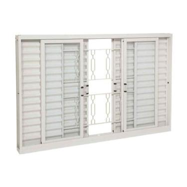 Imagem de Janela Veneziana Grade Elo em Aço 100 x 120 x 12 cm 6 Folhas Pratika S