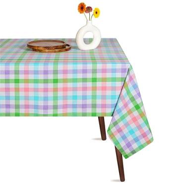 Imagem de HEIRLOOM COMFORT Toalha de mesa multicolorida, 100% algodão, 152 x 264 cm, serve para 8 a 10 lugares, macia, durável, lavável, resistente a rugas, capa de mesa retangular para jantar, celebrações de